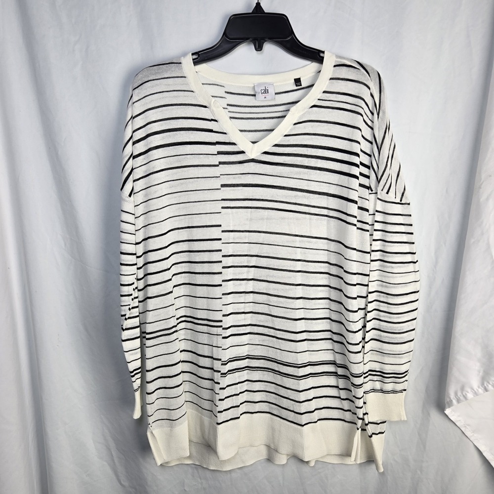 Cabi Captain Sweater Lightweight Striped Womens Medium Resort Coastal Nautical